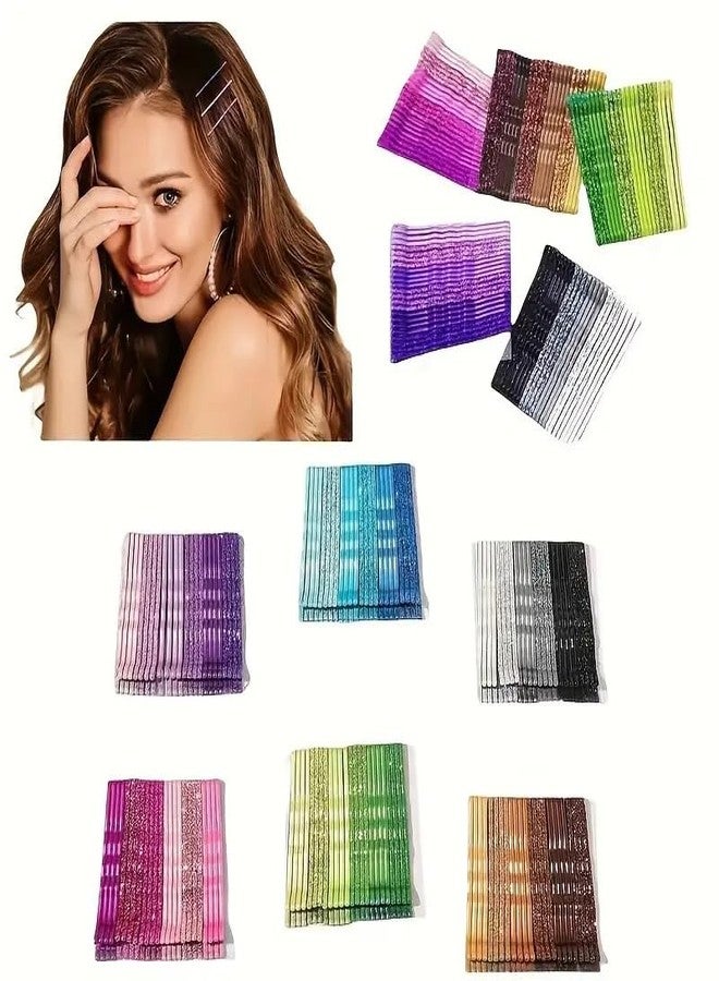 EPARTY مجموعة دبابيس شعر لامعة ملونة متدرجة الألوان من إي بارتي، لون أبيض، 144 قطعة، متوسطة الحجم، دبابيس شعر معدنية لامعة للنساء والفتيات - Image 1