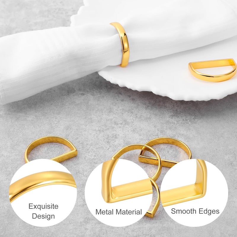 BharatBazaar 4Pcs Napkin Rings, Gold Leaf Design Napkin Rings, Elegant Table Decor for Formal Dining, Wedding, Holiday Dinners, and Special Occasions - Image 3