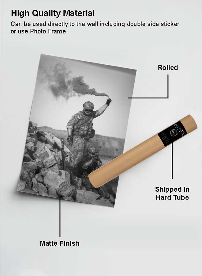 LOWHA Poster Painting Art With Four Separate Pieces Of Double-Sided Stickers Man From Army For Home Bedroom Living Room And Office Decor  - Image 2