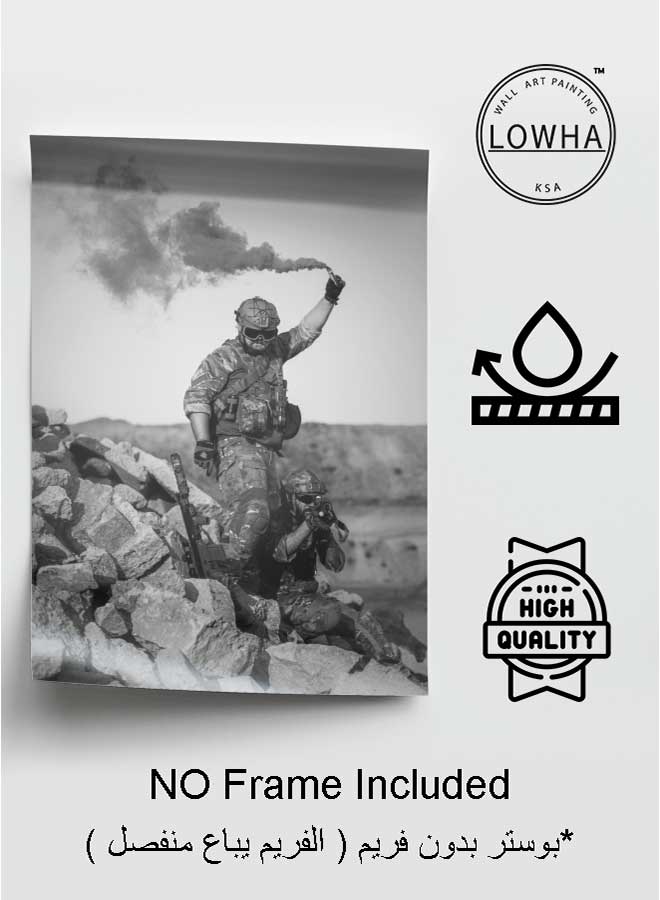 LOWHA Poster Painting Art With Four Separate Pieces Of Double-Sided Stickers Man From Army For Home Bedroom Living Room And Office Decor  - Image 3