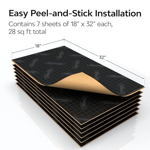 Dynamat Xtreme Tech Pack Sound Deadening Car Insulation – Noise Dampening for Floor, Doors, Panels, Hood, Engine or Trunk – Easy Self Adhesive Install – Made in USA – 7 Sheets, 18”x32”, 28 sq ft total - Image 4
