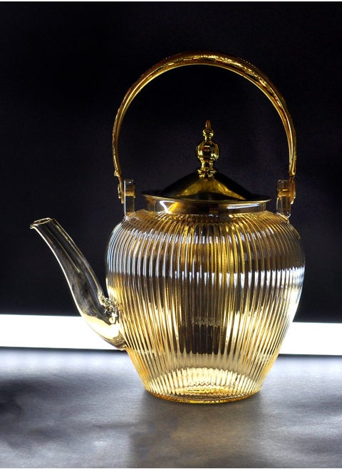Glass Teapot - 900ml Borosilicate Glass Teapot with Stainless Steel Infuser and Lid