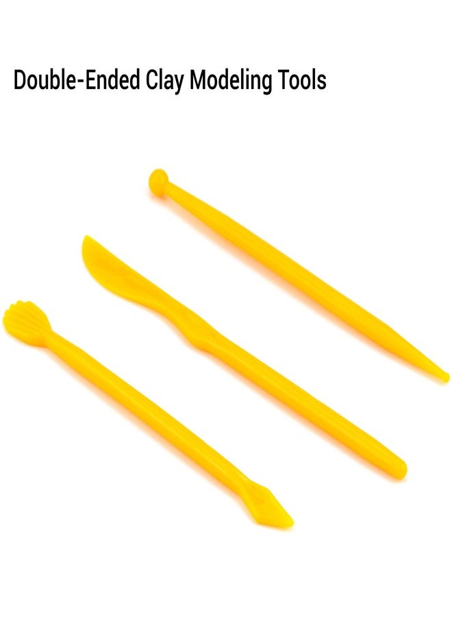 IFAMIO 14 Pieces Clay Modeling Tool Kit Plastic Reusable Double-Sided Ceramic Pottery Tools for Shaping and Sculpting Clay Decorating Sticks Supplies Kit for Beginners Kids Adults - Image 4