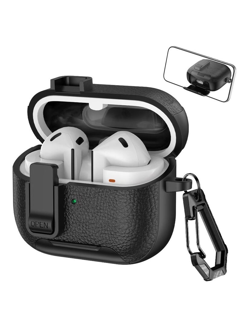 ICARLUS Premium Leather Shockproof Protective Case with Holder/Keychain for AirPods Pro 2nd Compatible with Airpods Pro - Image 1