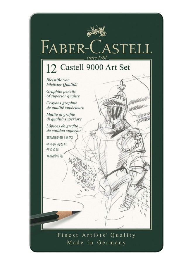 FABER-CASTELL - Faber-Castell 9000 Graphite Pencils - Set of 12 in Metal Box - Image 1