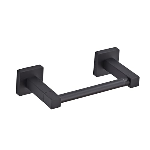 BTHRMHW Matte Black Toilet Paper Holder Wall Mount, Bathroom Toilet Paper Holder for SUS 304 Stainless Steel, Double Post Pivoting Square Toilet Paper Roll Holder for Bathroom RV Paper Towels for TP - Image 2