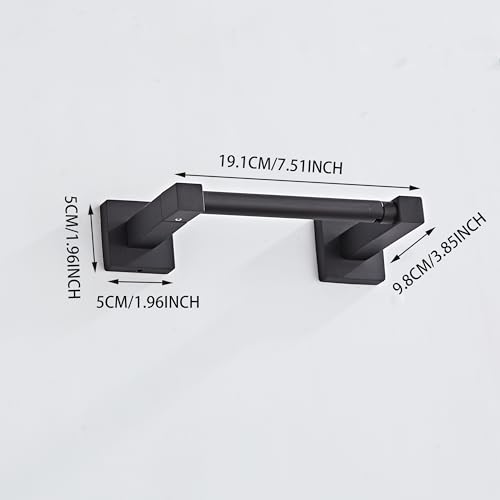 BTHRMHW Matte Black Toilet Paper Holder Wall Mount, Bathroom Toilet Paper Holder for SUS 304 Stainless Steel, Double Post Pivoting Square Toilet Paper Roll Holder for Bathroom RV Paper Towels for TP - Image 4