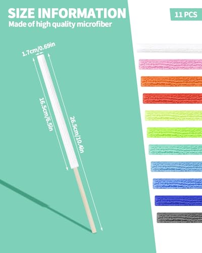Aecsze 11 PCS Microfiber Detail Duster Sticks, Mini Duster Crevice Cleaning Tool for Car Air Vents, Blinds, Fans, Windows, Small Spaces, Gap Dust Cleaner - Image 2