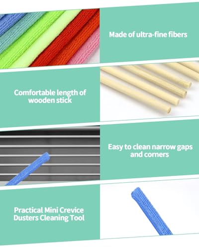 Aecsze 11 PCS Microfiber Detail Duster Sticks, Mini Duster Crevice Cleaning Tool for Car Air Vents, Blinds, Fans, Windows, Small Spaces, Gap Dust Cleaner - Image 4