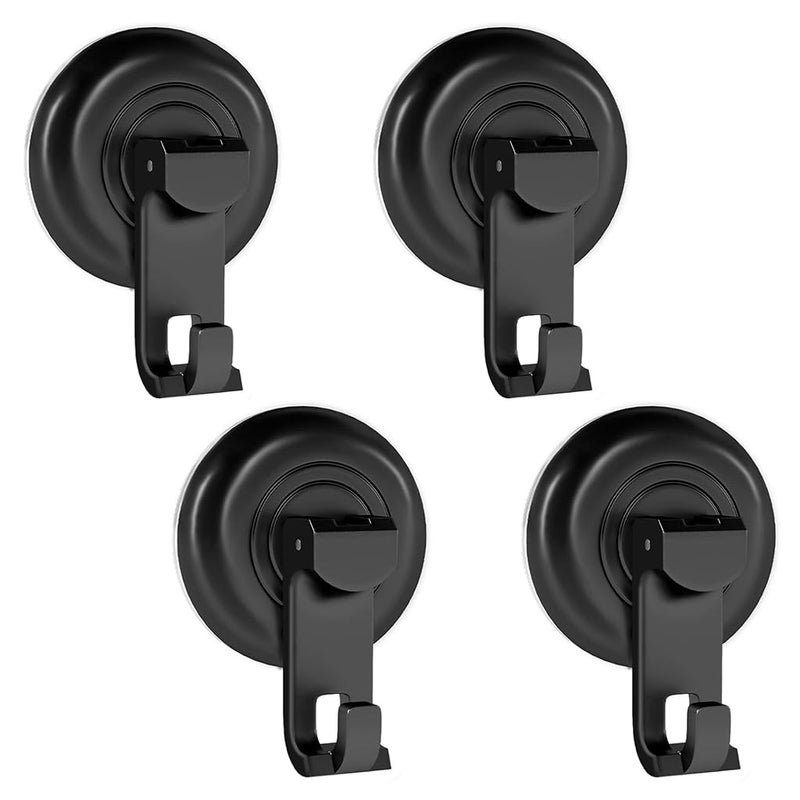 HASTHIP® 4Pcs Wall Hooks Strong Vacuum Suction Cup Wall Hooks for Glass,Tile,Removable for Bathroom Kitchen Press Down Suction Cup - Image 1