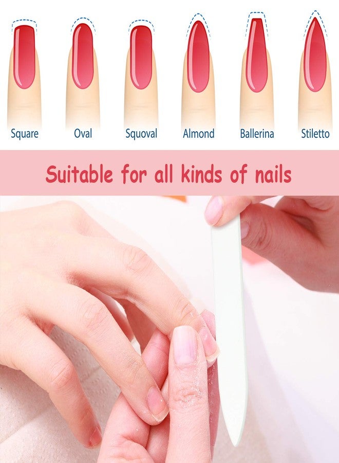 Mudder 12 Pieces Glass Nail Files for Natural Crystal Double Sided Finger Nail Files with Cases for Manicure Women Care(Assorted Color) - Image 4