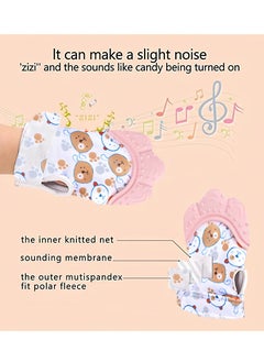 Generic 2pcs, Silicone Soothes Cranky Baby Teething Gloves, Safe, Durable, and Skin-friendly, Early Basic Training Hygenic Silicone Teething Mitten Glove For Baby, Pink+Blue  - Image 4