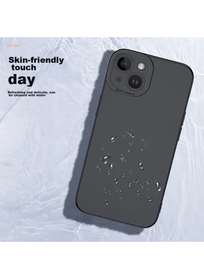 Holdzu Eyes] Case For Iphone 13, Liquid Silicone Shockproof Full Protection Ultra-thin Frosted Case For Men And Women, New - Graphite Black - Image 3