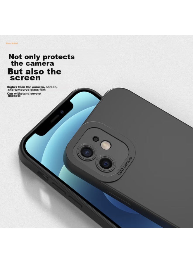 Holdzu Eyes] Case For Iphone 13, Liquid Silicone Shockproof Full Protection Ultra-thin Frosted Case For Men And Women, New - Graphite Black - Image 2