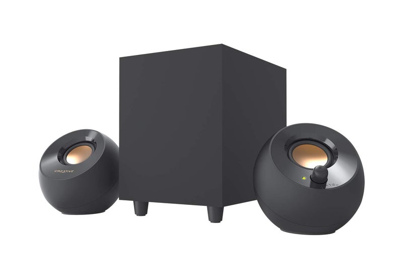 Creative Pebble Plus 2.1 USB-Powered Desktop Speakers with Powerful Down-Firing Subwoofer and Far-Field Drivers, Up to 8W RMS Total Power for Computer PCs and Laptops (Black) - Image 1