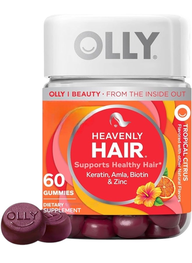 OLLY Heavenly Hair Gummy, Supports Healthy Hair, Keratin, Biotin, AMLA, Chewable Supplement, 30 Day Supply - 60 Count - Image 1