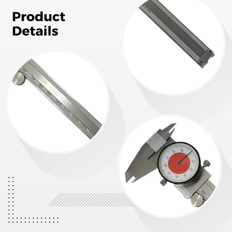 Stainless Steel Dial Caliper 0 01mm Precision Internal External Depth Measurement - Image 4