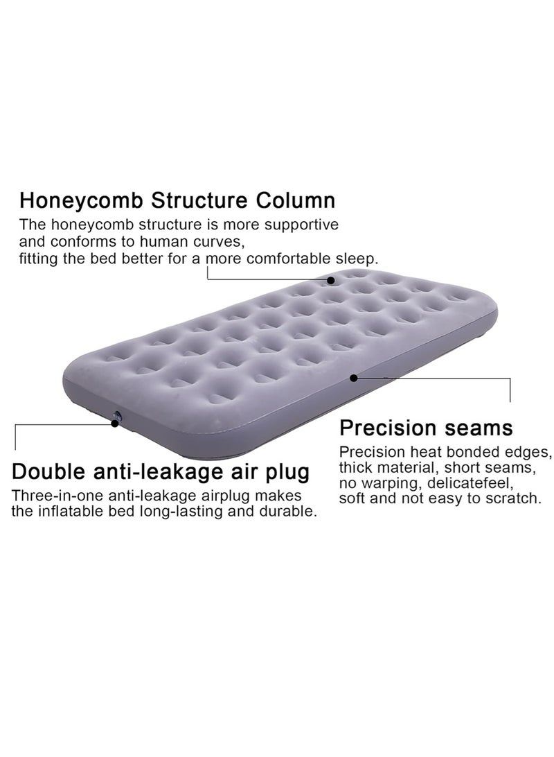 Leon Home 188*95*22cm thickened inflatable mattress for lunch break fitness | fast inflatable mattress for camping | with foot pump + repair kit - Image 3
