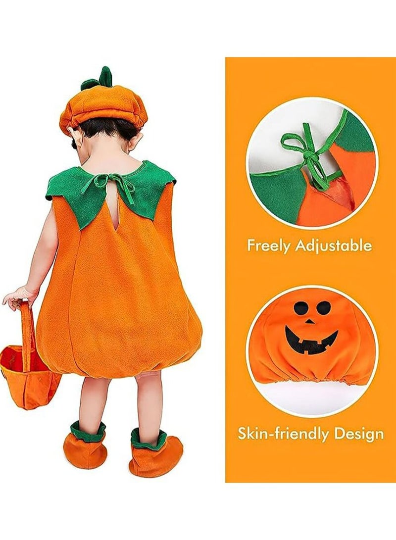 Pumpkin Costumes for Kids, Cosplay Costumes with Pumpkin Hats for Boys and Girls - Image 3