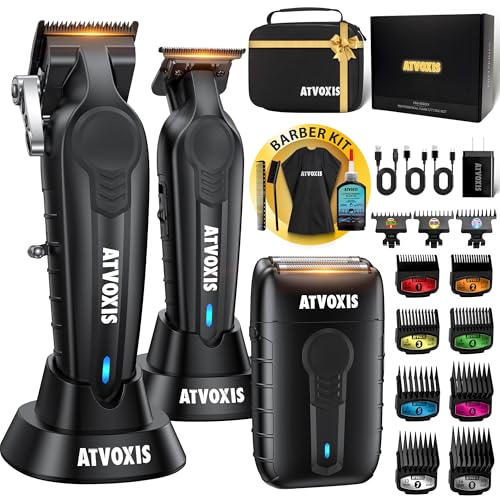 ATVOXIS Hair Clippers for Men Professional, Barber Clippers and Trimmers Set, Cordless Hair Clippers, Hair Cutting Kit, Barber Kit, Haircut Kit, Maquina para Cortar Pelo De Hombre - Image 1