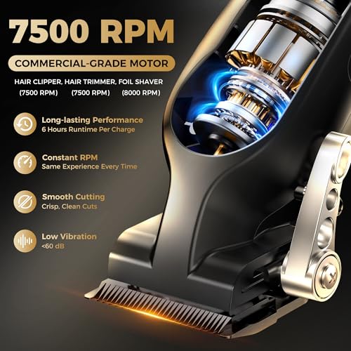 ATVOXIS Hair Clippers for Men Professional, Barber Clippers and Trimmers Set, Cordless Hair Clippers, Hair Cutting Kit, Barber Kit, Haircut Kit, Maquina para Cortar Pelo De Hombre - Image 3