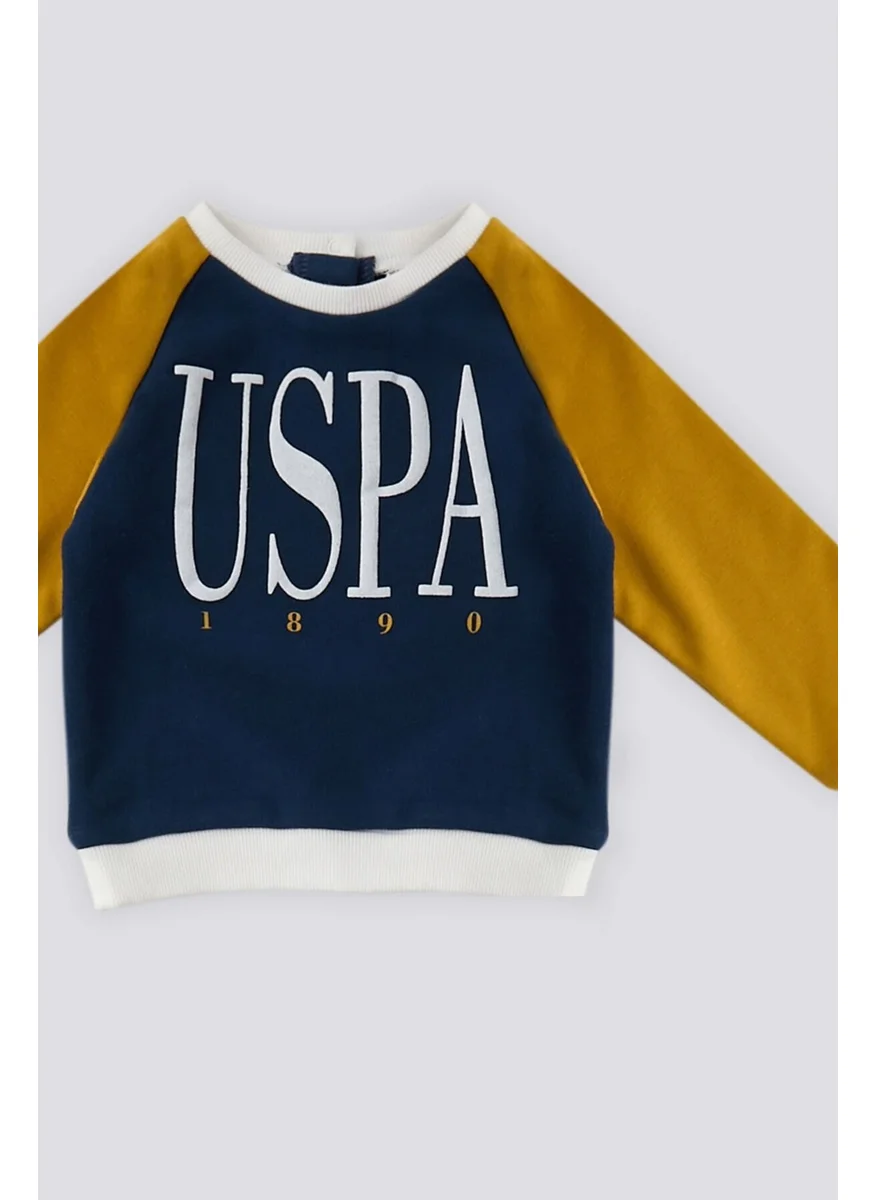 U.S. Polo Assn. Dark Indigo Garnished Rib Detail Baby 2-Piece Set