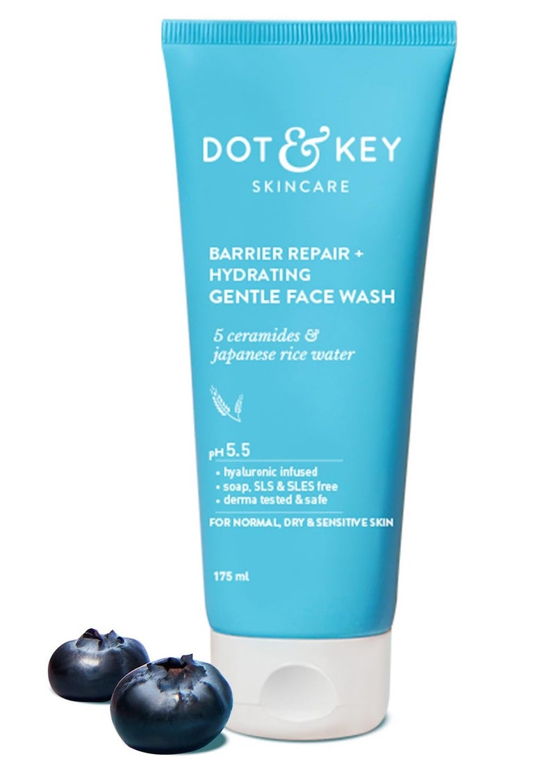 Dot & Key Barrier Repair + Hydrating Gentle Face Wash With 5 Ceremides & japanese rice water | For Normal, Dry & Sensitive Skin | 175 ml - Image 1