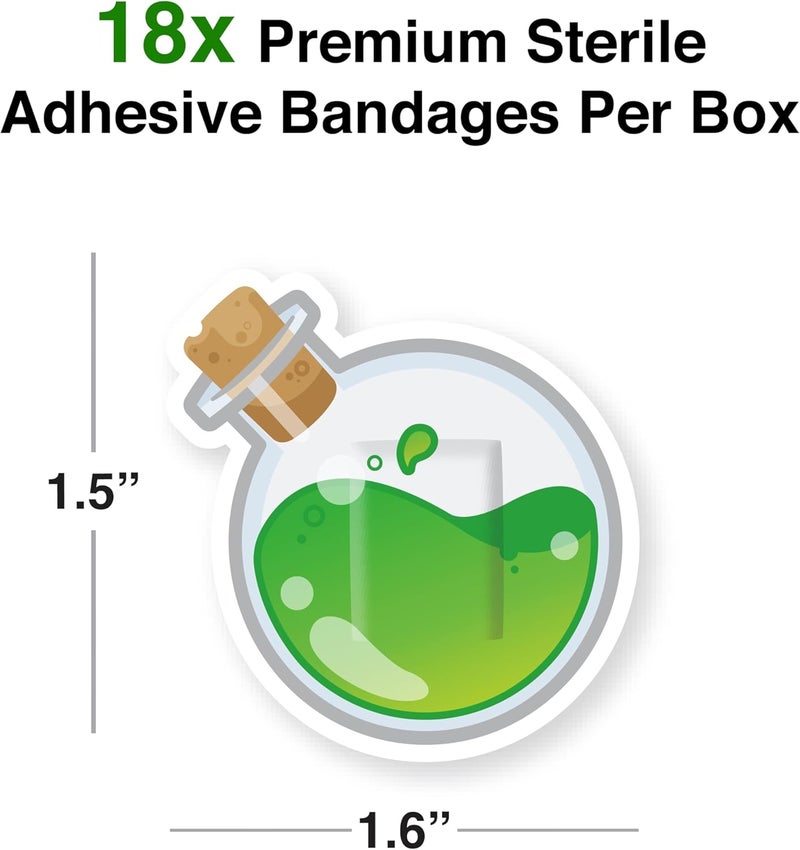 GAMAGO Healing Potion Bandages for Kids  Kidults  Set of 18 Individually Wrapped Self Adhesive Bandages  Sterile LatexFree Easily Removable  Funny Gift  First Aid Addition - Image 2