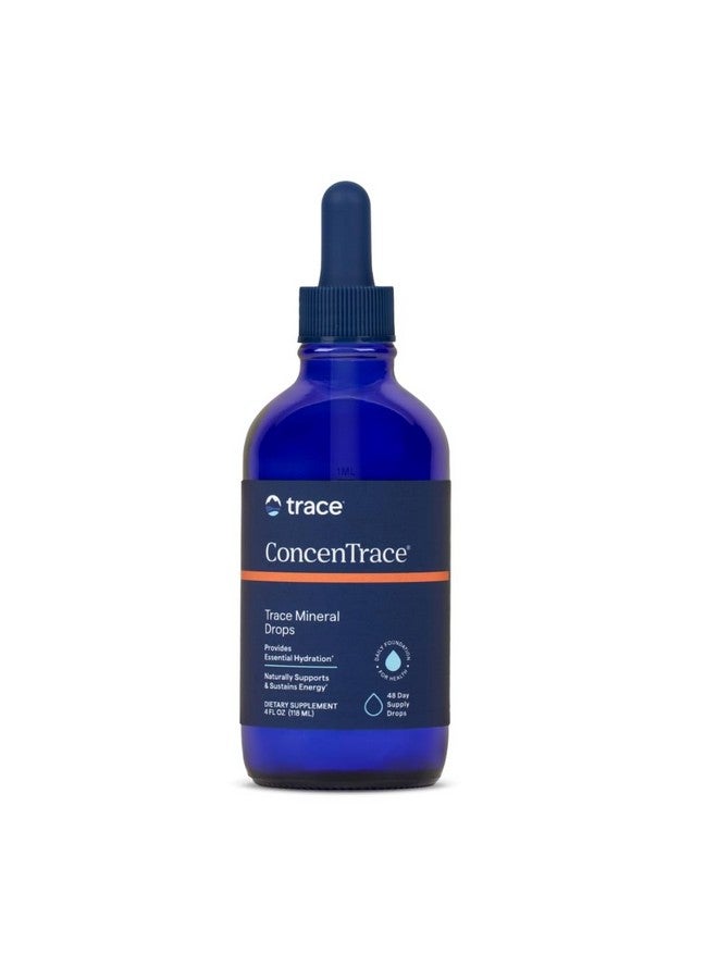 Trace Minerals ConcenTrace Trace Mineral Drops - Liquid Supplement for Bone & Joint Support - Aids Hydration & Electrolyte Restoration - Unflavored, 4 fl oz (48 Servings) - Image 1