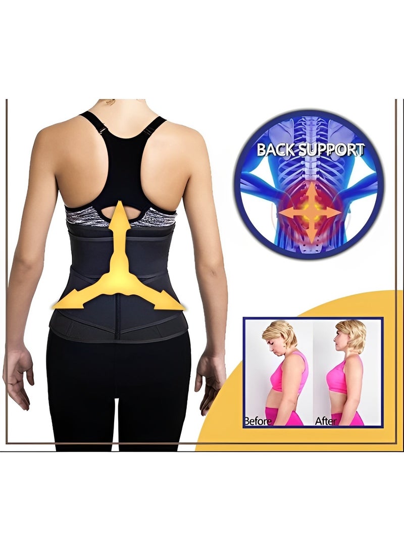 REOCLE Women's Waist Trainer for Lower Belly Waist Trimmer Belt Sauna Tummy Toner Lumbar Support Adjustable Waist Slimming Trimmer - Image 5