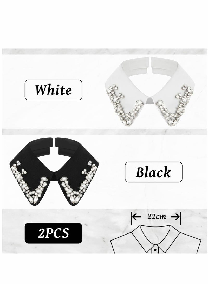 SYOSI 2 pcs Rhinestones Fake Collar, Stylish Detachable Collar for Women  - Image 5
