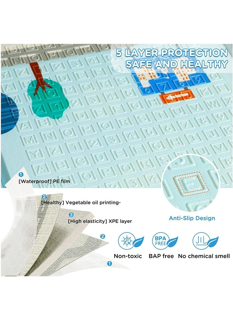 Arabest Baby Play Mat Floor Mat Foam Playmat, Crawling Mat for Floor,Non-Toxic Large Foldable Waterproof Crawling Mat for Kids,Baby Play Mat for Floor Play, Extra Thick  - Image 5