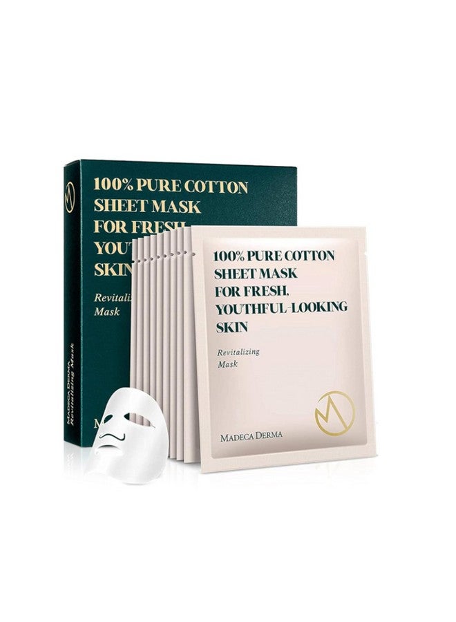 Madeca DERMA Revitalizing Sheet Mask 20pcs (100% Pure Cotton Sheets) with Centella Asiatica, Hyaluronic Acid, and Niacinamide - Korean Skincare for Hydration & Skin Brightening for All Skin Types - Image 1