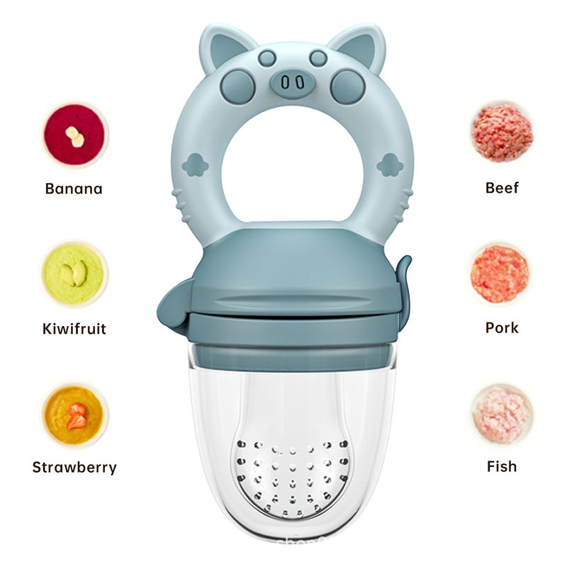 kismube Baby Fruit Feeding Teether Chew Bag with Silicone Nipple - Safe & BPA-Free for Infants 3-6 Months - Image 1