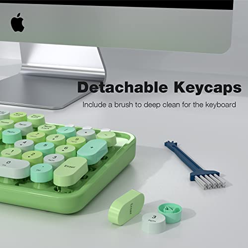 MOWUX Wireless Keyboard and Mouse Combo, MOWUX Colorful Computer Full Size 2.4G Plug and Play Wireless Typewriter Keyboard and Mouse Set for Windows, Computer, Desktop, PC, Notebook (Green Colorful) - Image 4