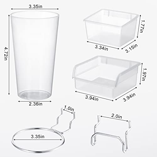 Yookeer 20 Pcs Pegboard Bins and Cups with Hooks and Loops Peg Assortment Organizer Accessories Various Tool Organizer Pegboard Baskets Set for Garage Workshop Workbench Office(Clear) - Image 2