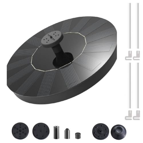 Verilux Plastic Fountain Solar Power Floating Water Pump For Pool Pond Garden And Patio Plants Round 7V 1.4W (Black) - Image 1