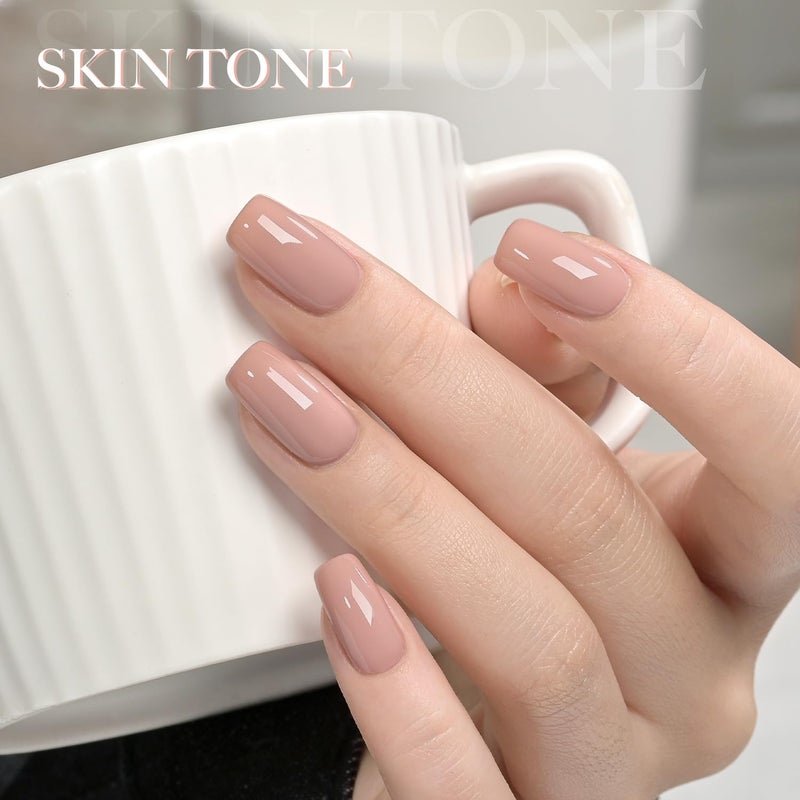 GAOY Nude Pink Gel Nail Polish Set, 6 Neutral Colors Beige Skin Tone Soak Off UV Light Cure Gel Polish Kit for Salon and Nail Art DIY at Home - Image 4