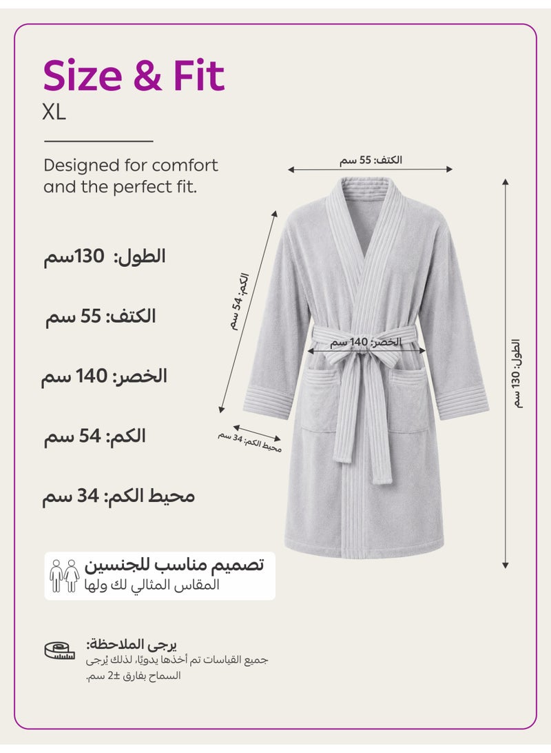 Donetella 1-Pcs Unisex  Bathrobe  XL Size - Kimono Collar, Highly Absorbent, Quick Dry, Soft Spa Robe with Belt & Pockets - Microfiber 330 GSM, Everyday Use - Image 4