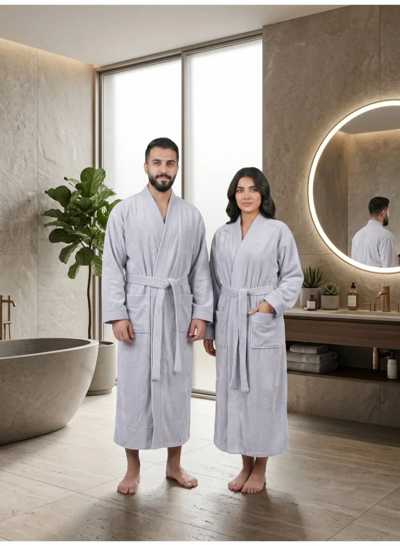 Donetella Bathrobe for Men & Women XL Size - Kimono Collar, Highly Absorbent, Quick Dry, Soft Spa Robe with Belt & Pockets - Microfiber 330 GSM, Everyday Use