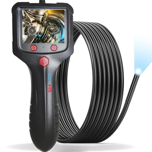 Smars Industrial Endoscope Boroscope Camera HD 1080P Resolution with Hand-held Display | 8mm Lens & 8LED | 20 mtr Borescope Length Flexible IP68 Waterproof Camera for Sewer Inspection - Image 1