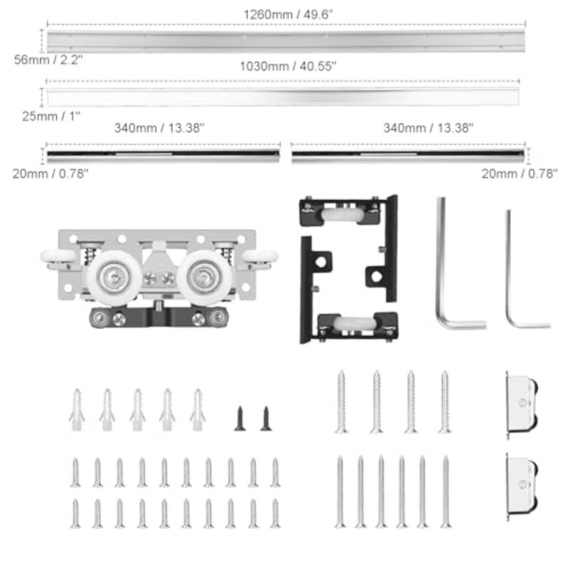 48" Heavy Duty Concealed Sliding Barn Door Hardware and Track, Floating Door System, Floating Wall Mount, Soft Closing, Quietly and Smoothly, Easy to Install - Image 3