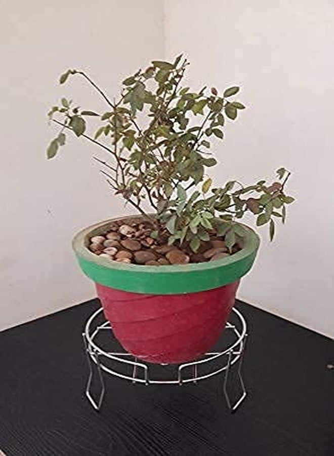OYSTIO Stainless Steel Heavy Chrome Plated Water Matka/ Plant Pot Stand (Silver).(Matka stand) - Image 3