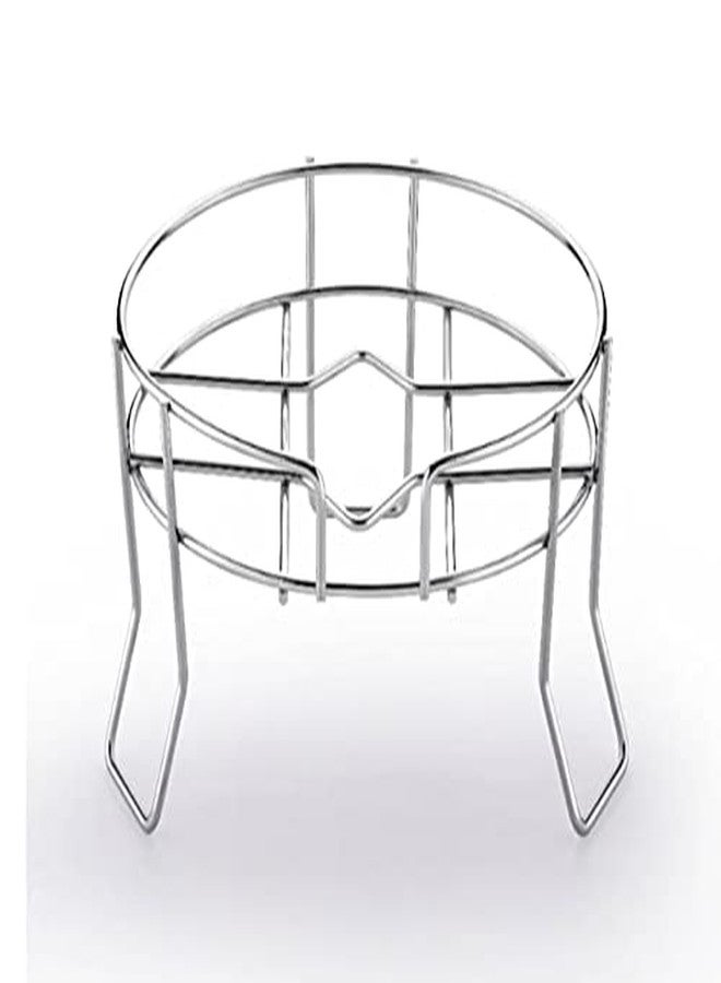 OYSTIO Stainless Steel Heavy Chrome Plated Water Matka/ Plant Pot Stand (Silver).(Matka stand) - Image 1