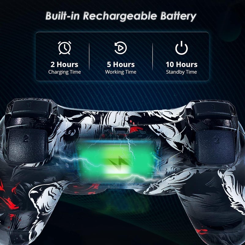 CHENGDAO جهاز تحكم CHENGDAO لـ PS3، جهاز تحكم لاسلكي عالي الأداء لـ PlayStation 3 مع تحكم حركي واهتزاز مزدوج، وولف - Image 5