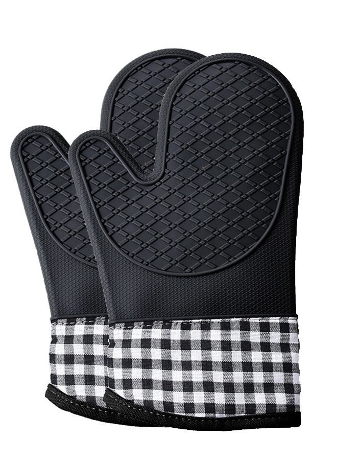 NIBEMINENT NIBEMINENT  home kitchen cooking anti-scalding gloves, household baking gloves, silicone thickening  - Image 1