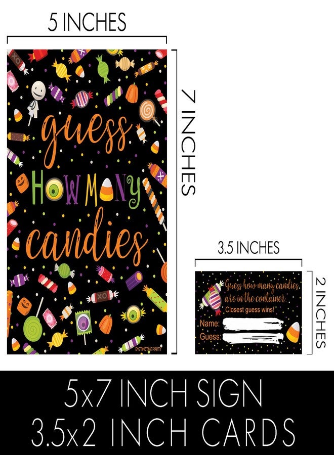 دسكتيكتفز لعبة تخمين عدد الحلوى في حفلة الهالوين - لعبة تخمين عدد الحلوى في البرطمان للأطفال، حفلة خدعة أم حلوى، مهرجان الخريف، نشاط صفي، أو مسابقة مكتبية (لوحة واحدة مع 30 بطاقة) - Image 4