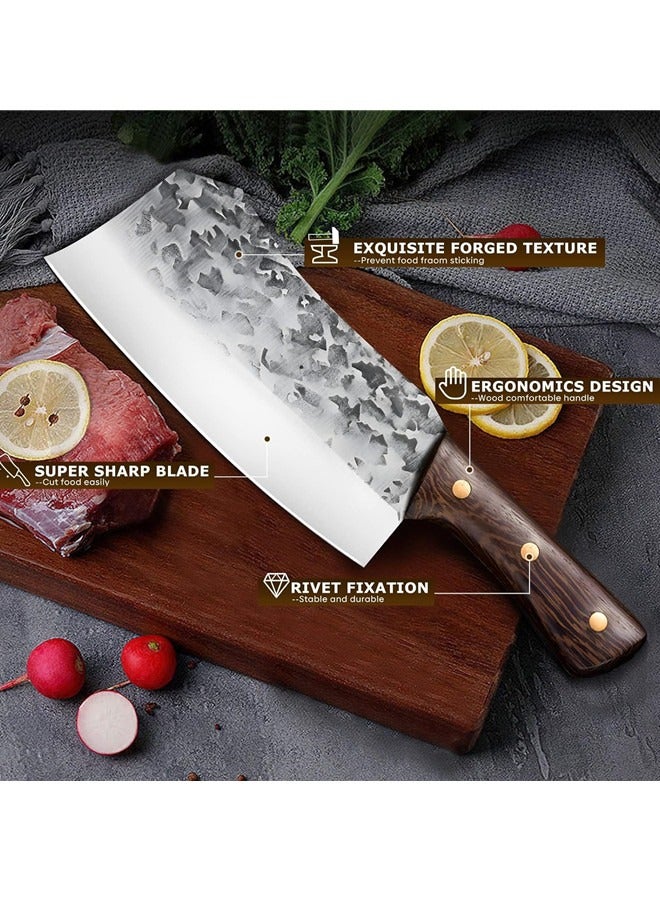 أوساويك سكين ساطور اللحوم سكين الساطور الصيني، الفولاذ المقاوم للصدأ تقطيع العظام قطع سكاكين الطهاة شفرة حادة سكين نزع العظم للمنزل والمطبخ والتخييم والشواء والمطاعم - Image 3