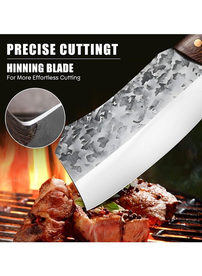 أوساويك سكين ساطور اللحوم سكين الساطور الصيني، الفولاذ المقاوم للصدأ تقطيع العظام قطع سكاكين الطهاة شفرة حادة سكين نزع العظم للمنزل والمطبخ والتخييم والشواء والمطاعم - Image 5