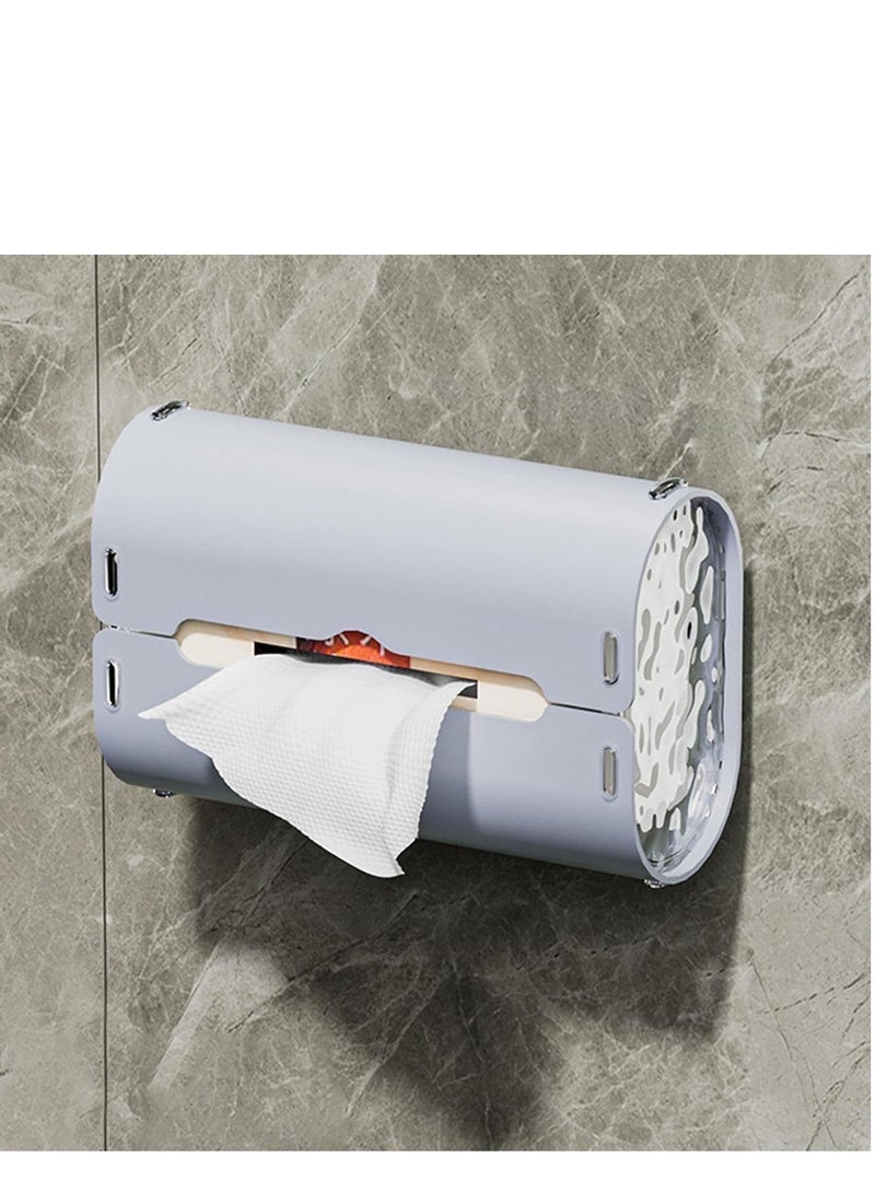 Plan A Wall Mounted Silicone Tissue Box with Suction Cups, Practical Facial Tissue Holder for Kitchen and Car, Tissue Dispenser and Wet Wipes Case with Strong Suction Cups, Suitable for Home Use (White)  - Image 4